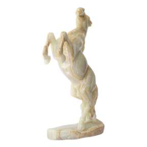 Luxury White Onyx Horse Decor – Handcrafted Stone Sculpture for Home & Office Elegance