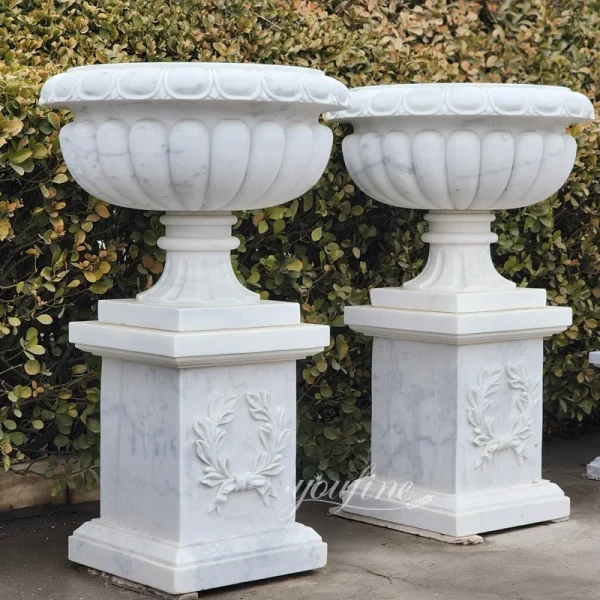 White Marble Planter